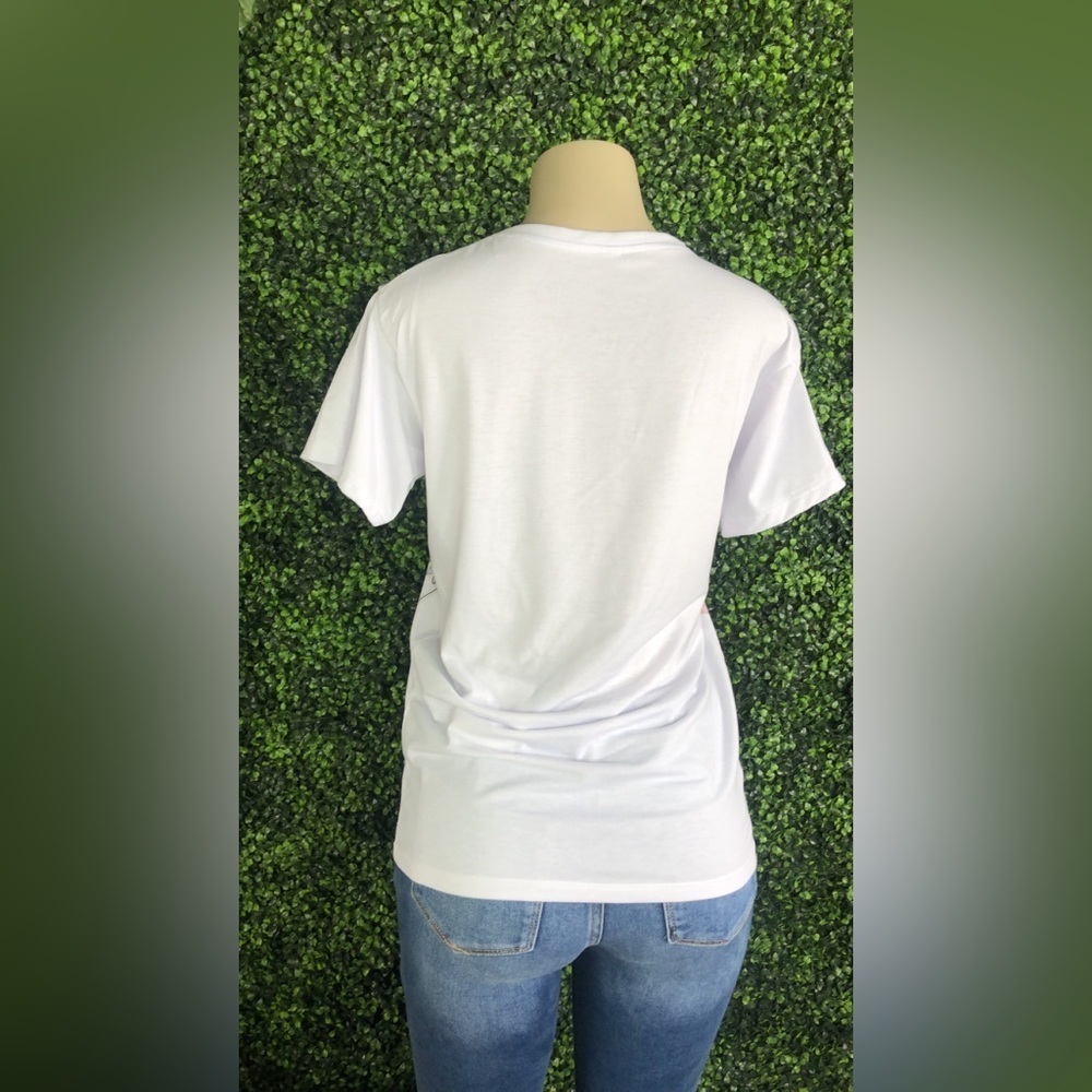 One size fashion‎ graphic white Tee shirt nwt - Picture 9 of 9